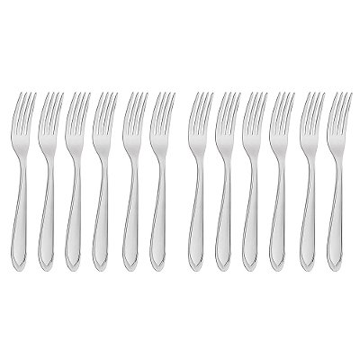 Kit 12 Garfo De Mesa Talheres Feito Em Aco Inox 18cm