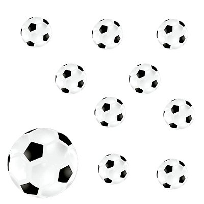 Kit Com 10 Bolas De Futebol De Borracha 20 Cm Para Crianças
