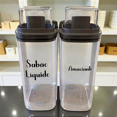 2 Dispenser Organizador Lavanderia 2,3 L P/ Sabão Amaciante