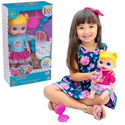 Boneca Baby's Collection Comidinha Menina Super Toys 318