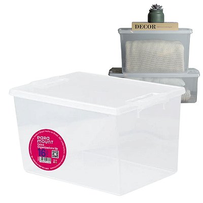 Caixa Organizadora Multiuso Up 16 Litros Cor Transparente