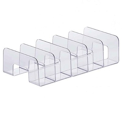Organizador Multiuso Transparente 5 Divisórias 40x15x10cm