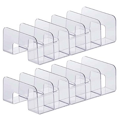 Kit 2 Organizador Multiuso Transparente 5 Divisórias 40x15x10cm