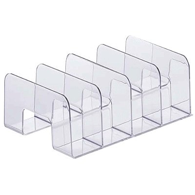 Organizador Multiuso Transparente 4 Divisórias 40x25x15cm