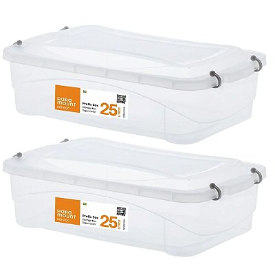 Kit 2 Caixa Organizadora Plástica Pratic Box 25l Paramount 176