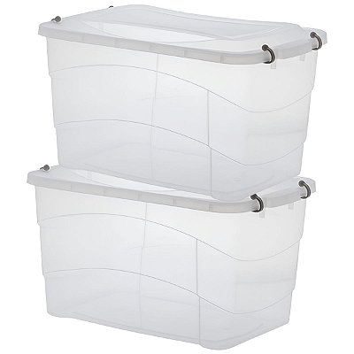 Kit 2 Caixa Organizadora Plástica Pratic Box 50l Paramount 177