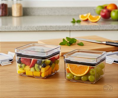 Kit 2 Potes Herméticos 480ml Porta Mantimentos Organização