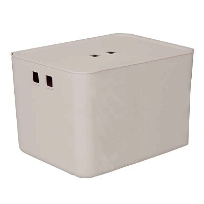 Caixa Organizadora 27,5 Litros Com Tampa Creme