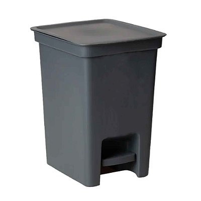 Lixeira Banheiro Cozinha Escritorio Pedal 5 Litros Slim Chumbo
