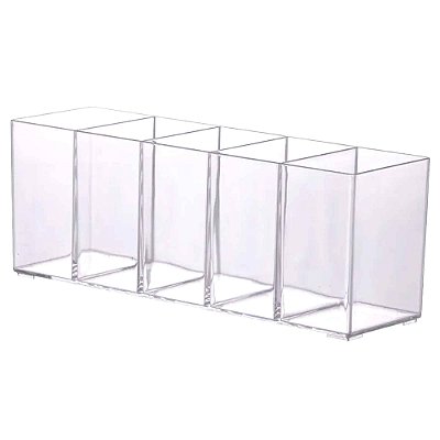 Organizador Multiuso C/ 5 Divisórias 30x9x11 Cm Paramount Transparente
