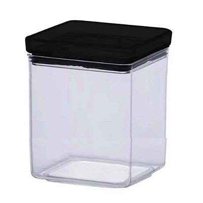 Pote Hermético Lumini Quadrado Black 1000ml