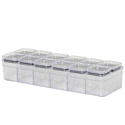 Porta Temperos  Cozinha Herméticos Empilhavél Acrilico