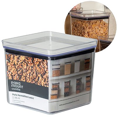 Pote Hermético Multiuso Lumini Quadrado Paramount 2.195 Ml