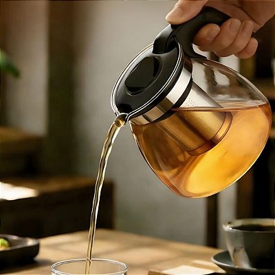 Chaleiras De Vidro 950 Ml Com Infusor E Tampa Acoplada