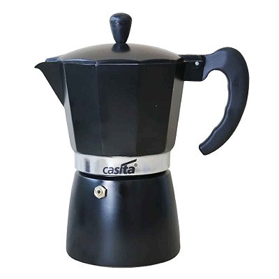 Cafeteira Italiana Casita 300ml 6 Xícaras Alumínio Preto