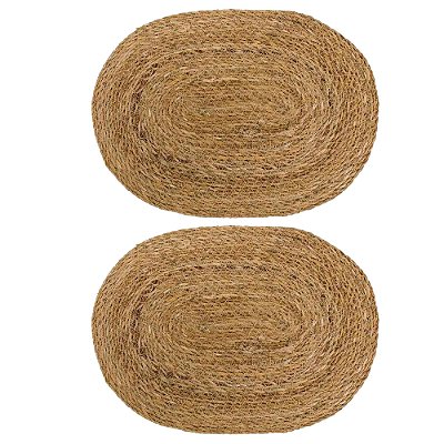 Jogo Americano Sousplat Fibra Natural Oval 2 Unidade 40x30cm