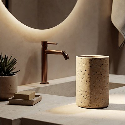 Copo Lavabo Porta Escova Objetos Multiuso Em Poliresina Luxo