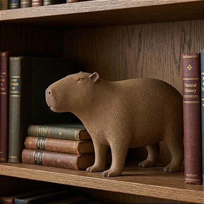 Escultura Capivara Poliresina Realista Luxo Decoração