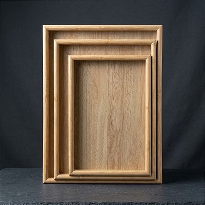 Jogo De 3 Bandejas Mdf 30, 35 E 40 Cm Para Servir Organizar