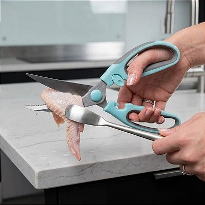 Tesoura De Cozinha Cortar Legumes Frango Carne Aço Inox