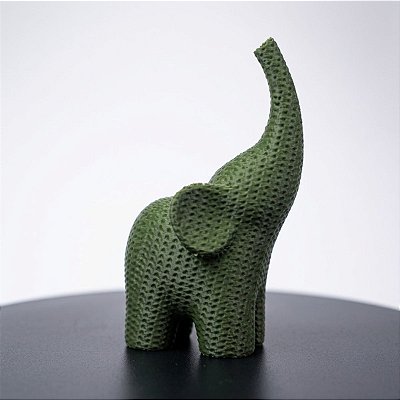 Elefante Decorativo Texturizado Pequeno Efeito Tricot Pla
