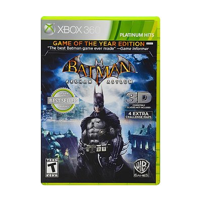 Jogo Batman Arkham Asylum Game of The Year Edition Seminovo Xbox 360
