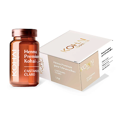 Henna Premium Sobrancelha Castanho Claro KOHAI 1,5g