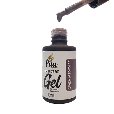 Esmalte em Gel Cinza Médio 12 10ml PSIU