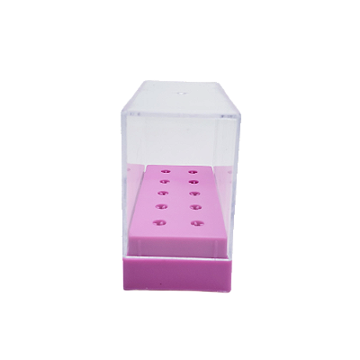 Porta Brocas Com Tampa Rosa