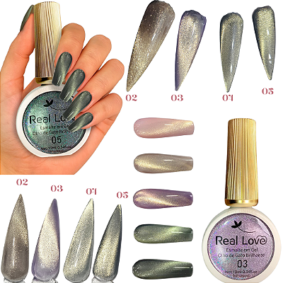 Esmalte Gel Olho de Gato Brilhante 10ml REAL LOVE