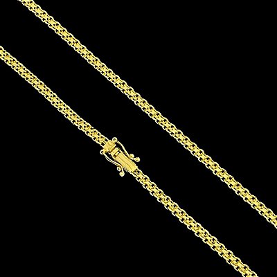 CORRENTE CADEADO DUPLO (5mm) - (25g) - TRAVA DUPLA E MARCAÇÃO 750 - BANHADO A OURO 18k