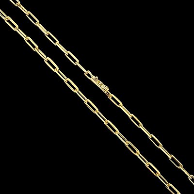 CORRENTE CARTIE( 6mm - 68G) - 70cm - COM FECHO CANHÃO - BANHADO A OURO 18K