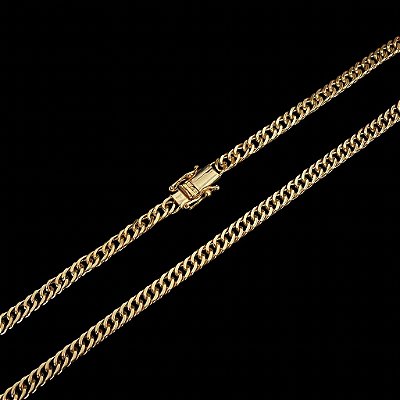 CORRENTE LACRAIA ( 70cm- 7mm) - FECHO COM MARCAÇÃO 750 - BANHADO A OURO 18K