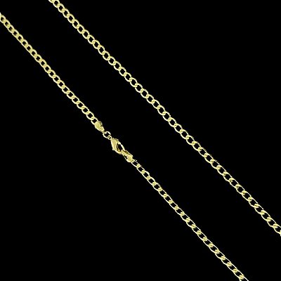 CORRENTE GRUMET( 4mm  - 16G) - 70/60cm - BANHADO A OURO 18K