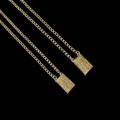 ESCAPULARIO CONVENCIONAL( 60CM) ELO GRUMET - BANHADO A OURO 18K.