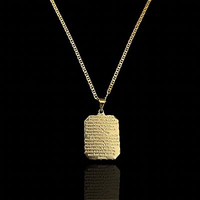 PINGENTE  PAI NOSSO( 3x3) 3G - BANHO DE OURO 18k
