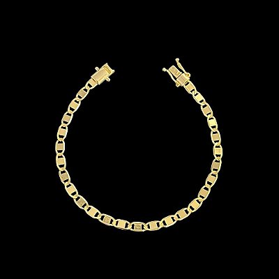 PULSEIRA  PIASTRINE ( 4MM - 10G-20CM)  - FECHO COM MARCAÇÃO 750 - BANHO DE OURO 18k.