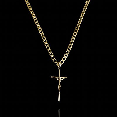 PINGENTE CRUCIFIXO P.( 2G- 2x3,5cm) - BANHO DE OURO 18k