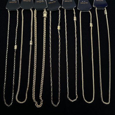 7 CORRENTES -  BANHADOS A OURO 18K