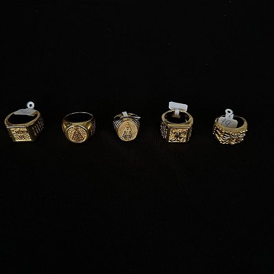 5 ANEIS -  BANHADOS A OURO 18K