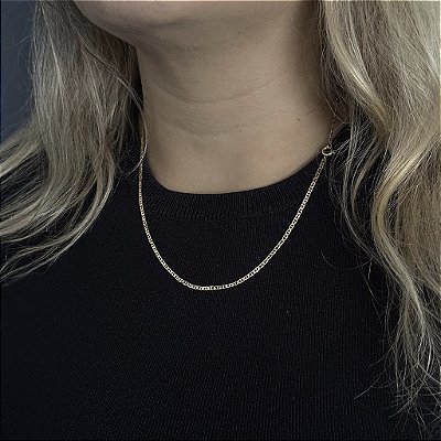 CORRENTE PIASTRINE ( 1.8mm 50cm FEM ) - BANHO DE OURO 18k