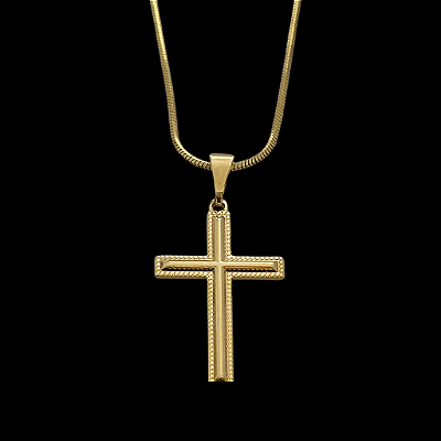 PINGENTE CRUZ DE QUINA   2g-( 3x2cm P ) - BANHO DE OURO 18k
