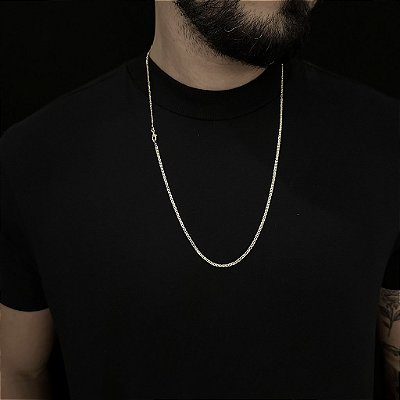 CORRENTE  PIASTRINE (1.8MM - 50, 60cm ou 70cm)  -  BANHADO A OURO 18k