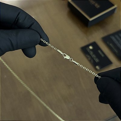 CORRENTE CADEADO (2MM - 50, 60cm ou 70cm)  -  BANHADO A OURO 18k