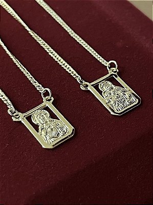 ESCAPULÁRIO CONVENCIONAL CORRENTE LACRAIA 2MM 60cm ou 70cm) -  BANHADO A OURO 18k