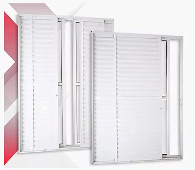 Porta Balcão Alumínio Branco 3f Com Chave