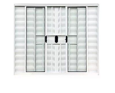 Janela 6F C/Grade Branco Linha Modular Várias Medidas