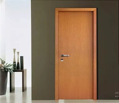 Porta Lisa Folha Ipê Champagne  Montada Completa Batente de 12cm