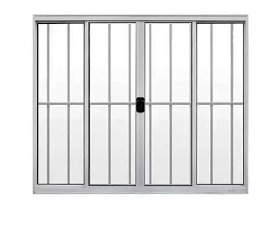 Janela Correr 4 Folhas Com Grade Branco Linha Modular Várias Medidas