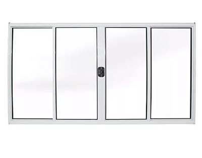 Janela Correr 4 Folhas Sem Grade Branco Linha Modular Várias Medidas